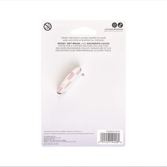 Goody x MacKenzie-Childs Pink Checkered Claw Clip - Picture 2 of 7